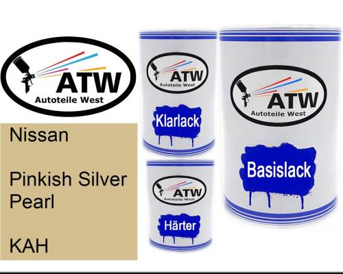 Nissan, Pinkish Silver Pearl, KAH: 500ml Lackdose + 500ml Klarlack + 250ml Härter - Set, von ATW Autoteile West.